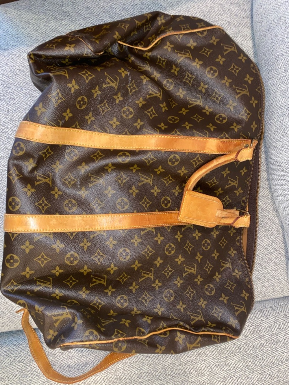 Louis Vuitton Monogram Canvas Keepall Duffel in Brown and Tan - Picture 10 of 11